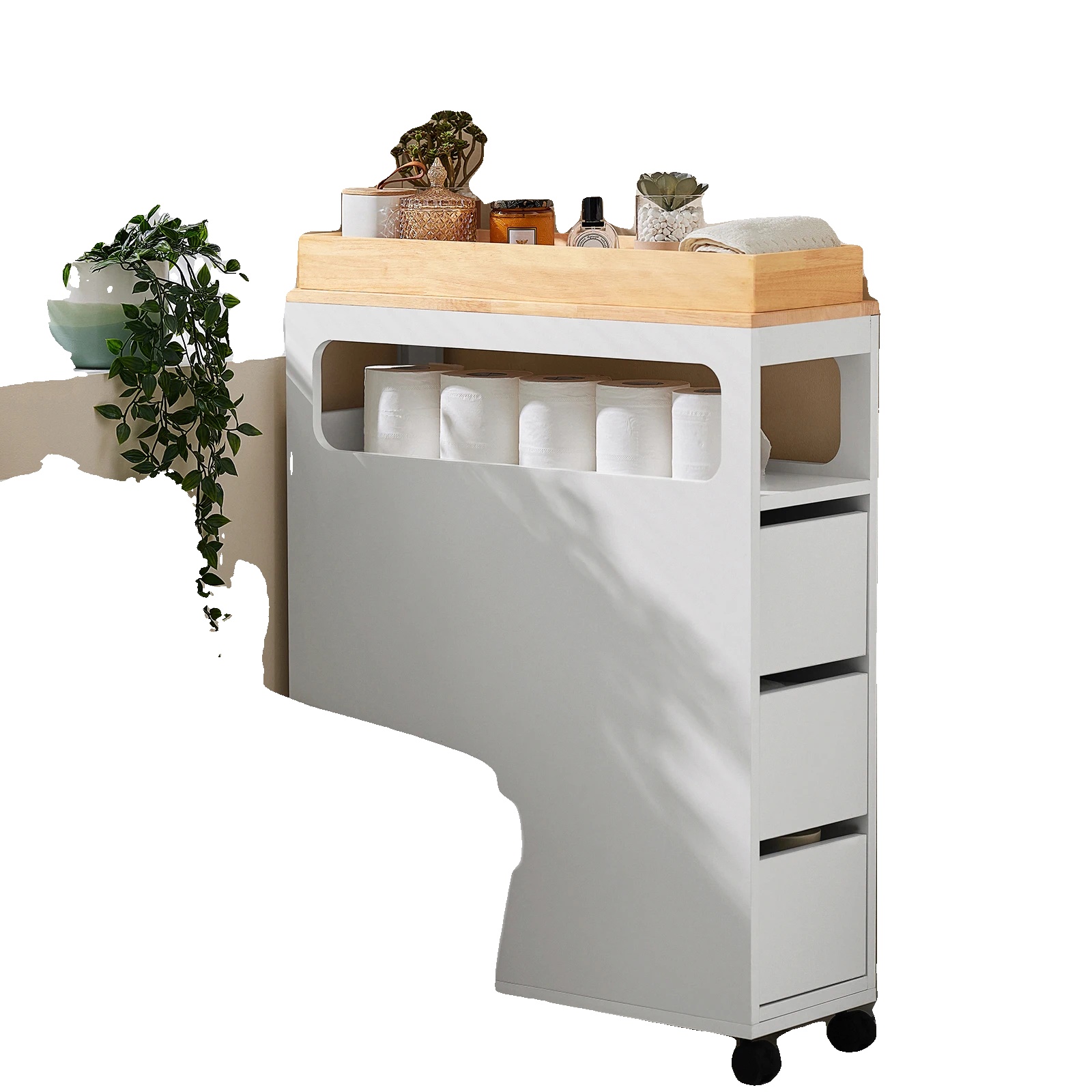 Badezimmerschrank, Platzsparendes Design, Langlebige Konstruktion, Weiss