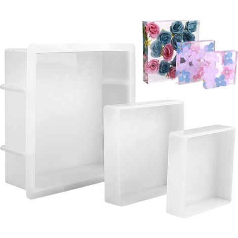 Quadratische Silikonformen Für Harz, Große, Tiefe Und Glänzende Quadratische Form Für Harz (16,8 Cm X 5 Cm) + 2 Kleine Quadratische/rechteckige Formen – Tiefe Formen Für Epoxidharz, Ideal Für Die