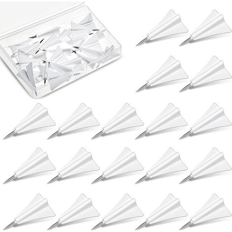 Reißzwecken – 24 Stück – Pinnwand – Ideal Für Memoboards Oder Weltkarten – Diy – Reißzwecken – Bürobedarf – Geeignet Für Pinnwände – Flugzeugform