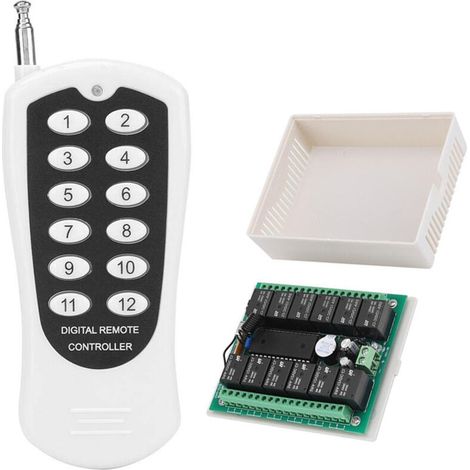 Rosvola Drahtlose Fernbedienung Dc 12v 433mhz 12 Kanäle 200m Mit Sender Für Beleuchtung, Wasserpumpe, Heizung, Garagentoröffner