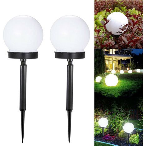 Runde Weiße Led-solarleuchten Für Rasen, Terrasse Und Einfahrt – Außenbeleuchtung