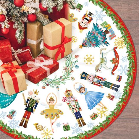 Rustikale Weihnachtsbaumdecke, 122 Cm (48 Zoll) – Nussknacker-design – Weihnachtsbaumschmuck / -ornament / -baumläufer – Geeignet Für Zuhause, Büro Und Winterpartys