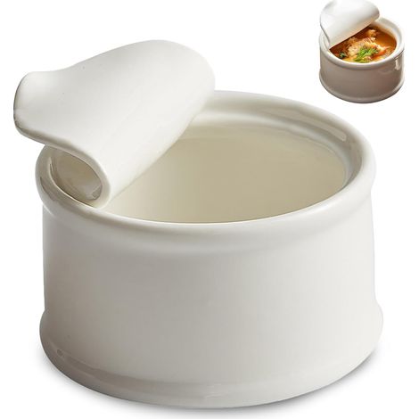 Schalenförmiger Deckel Aus Weißem Porzellan, Ideal Für Saucen, Desserts Und Salatdressings, Perfekt Für Zuhause, Restaurants Und Hotels.