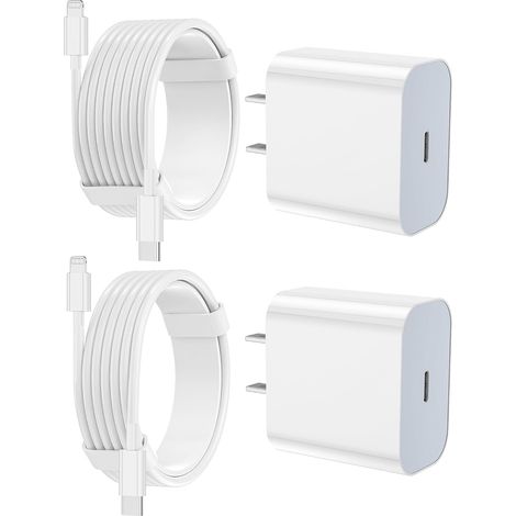 Schnellladegerät Kompatibel Mit Iphone, 2er-packung Mit 20-w-usb-c-schnellladegeräten Und 1,8 M Langem Usb-c-auf-lightning-kabel, Kompatibel Mit Iphone 14/13/12/11 Pro Max/xs Max/xr/x Und Ipad