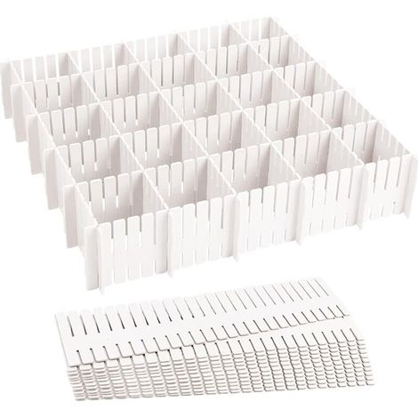 Schrankteiler Aus Kunststoff, Schubladenteiler, Verstellbares Schubladengitter, 24-teiliges Diy-schubladenorganizer-set Mit Gittereinsätzen Und Schubladenaufbewahrung