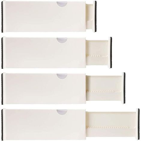 Schubladeneinteiler-set, 4 Verstellbare Schubladeneinteiler (10 Cm - 28,3 Cm - 44 Cm)