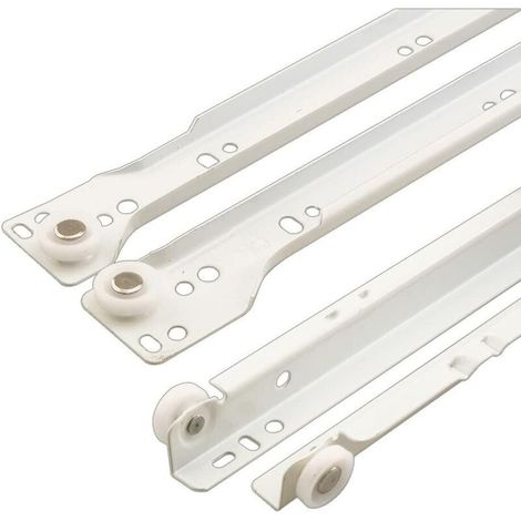 Schubladenschienen-set – Passend Für Die Meisten Unteren/seitlichen Schubladen – 1 Set, Weiß, 35 Cm