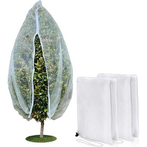 Schutznetz Für Obstbäume (2er-set) – 100 Cm X 150 Cm – Mit Reißverschlüssen Und Kordelzügen – Insekten- Und Vogelschutznetz – Ideal Für Den Gartenschutz – Ma