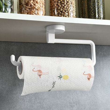 Selbstklebender Papierhandtuchrollenhalter, Weiß, Zur Montage Unter Hängeschränken. Küchenrollenhalter Aus Edelstahl Sus304.