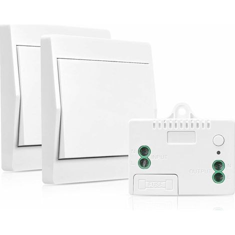 Selbstversorgender, Batterieloser Funkschalter, Hf-sender Und -empfänger, Sicherheitsschalter, 200 M Reichweite, Wandfernbedienung, 433 Mhz, 2er-pack. (debuns)