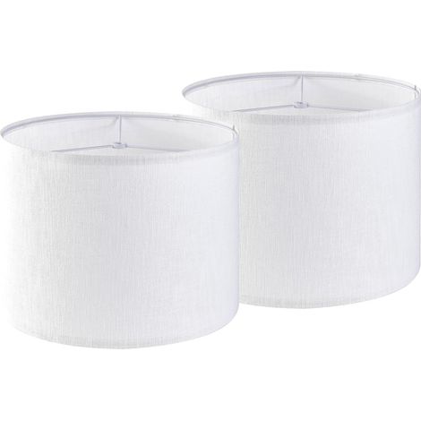 Set Aus 2 Zylindrischen Lampenschirmen Aus Reinweißem Leinen – 33,02 Cm (oben) X 33,02 Cm (unten) X 25,40 Cm (höhe) – Moderner Lampenschirm – Ersatzlampenschirm Für Tisch- Und Nachttischlampen