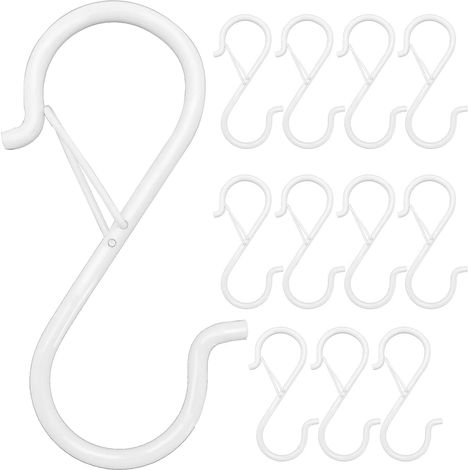 Set Mit 12 S-haken – 8,9 Cm (3,5 Zoll) – Robust – Mit Sicherheitsverriegelung – Für Schränke, Pflanzen, Kleidung, Küchenutensilien, Lichterketten, Taschen, Gürtel, Hüte, Tassen