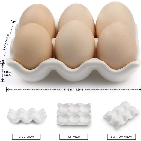 Set Mit 2 Eierhaltern Für 6 Tassen, Eierspender, Eierständer Für Küche, Esszimmer, Kühlschrank, Dekorative Accessoires (weiß)