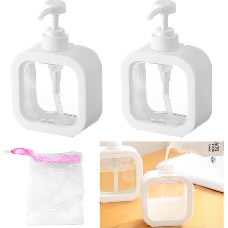 Set Mit 2 Filterspendern, Pumpe Für Leere 300-ml-flaschen, Flüssigkeitsspenderfilter, Duschgelspender, Flüssigkeitsspender Für Bad Und Küche