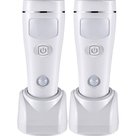 Set Mit 2 Led-notleuchten (4-in-1) – Netzaufladbar – Bewegungsaktiviertes Nachtlicht – Automatische Aktivierung Bei Stromausfall – Für Zuhause Und Noteinrichtungen