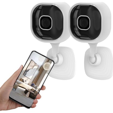 Set Mit 2 Mini-hd-1080p-sicherheitskameras – Weißes Würfelmodell – Für Den Innen- Und Außenbereich Geeignet – Mit Audio, Infrarot-nachtsicht Und Bewegungserkennung – Ip-überwachungskamera Für Mehr Sic