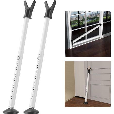 Set Mit 2 Robusten Sicherheitsriegeln Für Türen – Verstellbar – Für Haustüren, Schiebetüren, Fenster, Terrassentüren – Wohnungen, Häuser Und Hotels