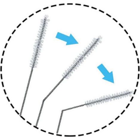 Set Mit 2 Wiederverwendbaren Strohhalm-reinigungsbürsten Mit Metallgriffen, Längliches Design, Geeignet Für 1, 2, 90 Und 59,5 Ml Becher, 10 Mm Breit, Auch Geeignet Für Becher Mit Glasausguss