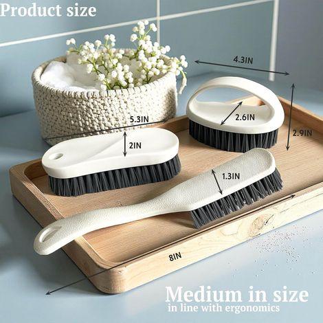 Set Mit 3 Mehrzweck-reinigungsbürsten – Robuste Nylonbürste Für Bad, Küche, Schuhe Und Wäsche
