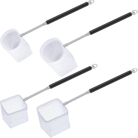 Set Mit 4 Garnelennetzen Aus Edelstahl Mit Ausziehbarem Griff – Feinmaschig – Für Aquarium Und Teich