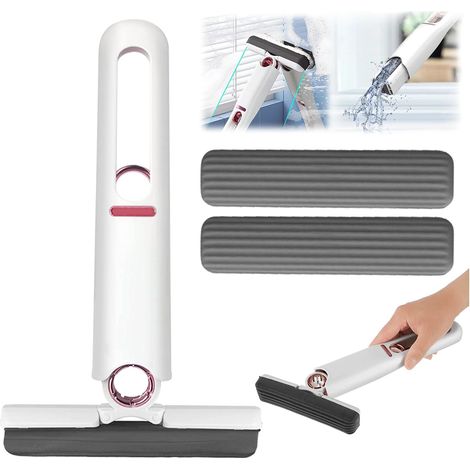 Set Mit 4 Mini-wischmopps – Tragbar, Selbstauswringend, Berührungslose Reinigung Für Bad, Küche, Auto Und Fenster