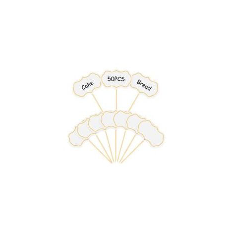 Set Mit 50 Buffet-schildern Mit Lebensmitteletiketten Und Snack-fähnchen – Käse-/preisschilder, Buffet-präsentationsbrett Für Hochzeiten/geburtstage (vorspeisenbrett, Mini-schild), Weiß