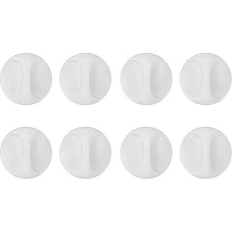 Set Mit 8 Selbstklebenden Wc-griffen, Möbelknöpfen, Runden Öffnungen, Selbstklebenden Griffen Für Schrankschubladen, Weiß