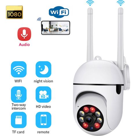 Sicherheitskamera Für Den Außenbereich, 1080p Hd Wlan-sicherheitskamera Mit Nachtsicht, Gegensprechanlage Und Fernüberwachung