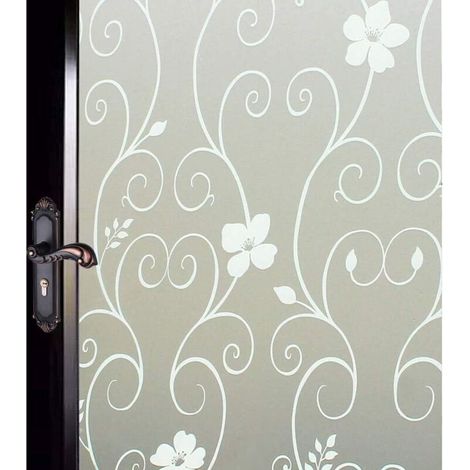 Sichtschutzfolie Für Fenster – Für Badezimmer, Schlafzimmer Und Büros – Klebstofffrei, Uv-beständig – 60 X 200 Cm – Weißes Blumenmuster