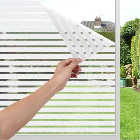 Sichtschutzfolie Für Fenster – Für Badezimmer, Schlafzimmer Und Büros – Klebstofffrei, Uv-schutz – 60 X 200 Cm – Milchglasstreifen