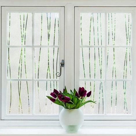Sichtschutzfolie Für Fenster – Für Badezimmer, Schlafzimmer Und Büros – Klebstofffrei, Uv-schutz – 60 X 200 Cm – Streifenmuster
