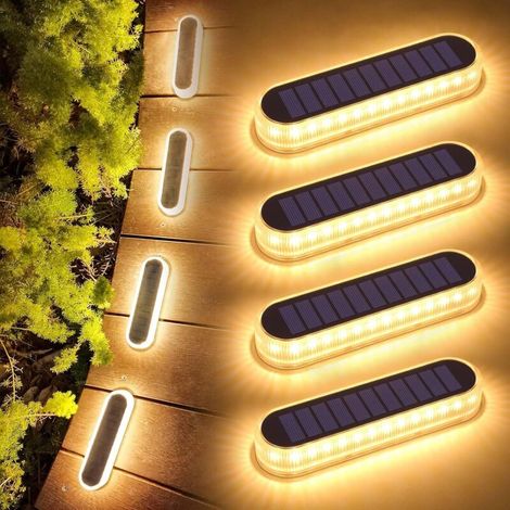 Solar-gartenleuchten, 4er-pack, 30 Leds, Ip68 Wasserdicht, Automatische Ein-/ausschaltfunktion, Geeignet Für Garten, Treppen, Wege, Einfahrt, Terrasse Und Deck (warmweiß 2700k)