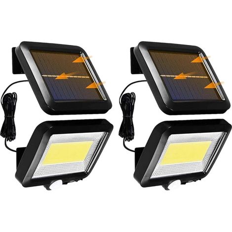 Solarbetriebene Außenwandleuchte Mit Bewegungsmelder (geteilt) – Ideal Für Flure Und Innenhöfe – 2er-set, Weißes Licht