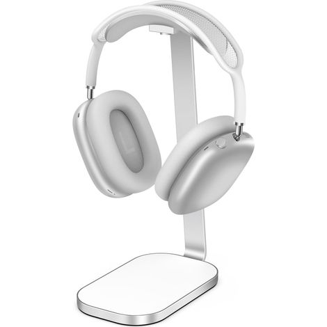 Stabiler Kopfhörerständer, Kompatibel Mit Airpods Max. Schreibtischaccessoire Für Kopfhörer, Gefertigt Aus Aluminium, Abs Und Weißem Silikon.