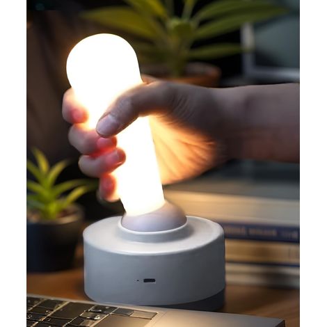 Stilvolle Und Verspielte Wand-/schreibtischlampe Mit Dimmbarem Wippschalter, Niedliche, Wiederaufladbare Lampe In Stabform (weiß)