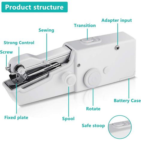 Tragbare Nähmaschine, Elektrische Nähmaschine, Mini-nähmaschine, Ideal Für Anfänger, Zum Nähen Von Kleidung, Für Familie, Reisen Oder Heimwerkerprojekte (weiß)