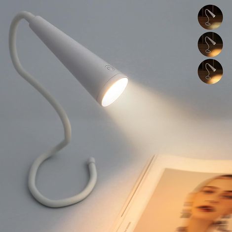 Tragbare, Wiederaufladbare Led-leselampe Mit 1200-mah-akku – 3 Farben Und Helligkeitsstufen – Ideal Für Bett, Stricken, Camping Und Reparaturen