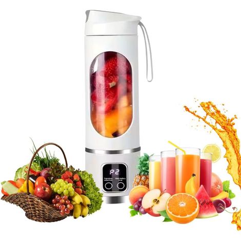 Tragbarer 500-ml-standmixer Für Säfte Und Smoothies Mit 12 Edelstahlklingen. Usb-aufladbar Und Mit Mehreren Geschwindigkeitsstufen. 50 W Leistung. Bpa-frei Und Auslaufsicher.