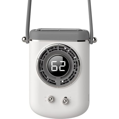 Tragbarer Hüft- Und Nackenventilator Mit Led-anzeige, Drei Windgeschwindigkeiten, Wiederaufladbar, Freihändiges Persönliches Kühlgerät Für Den Innen- Und Außenbereich
