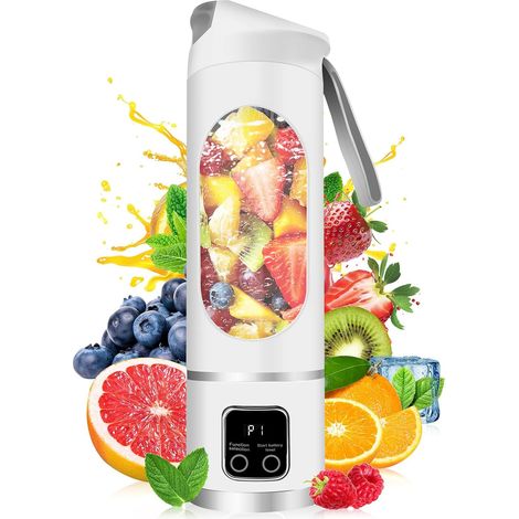 Tragbarer Mixer – Elektrischer Usb-entsafter – 500 Ml – Für Milchshakes Und Smoothies – Kompakt, Praktisch Und Vielseitig – Weiß