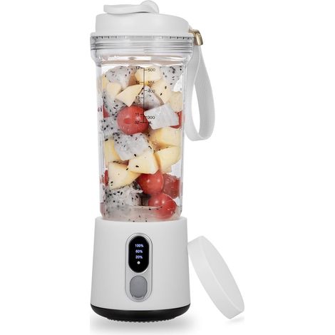Tragbarer Mixer – 500 Ml (17 Oz) – Usb-c-akku (4000 Mah) – 6 Edelstahlklingen – Kabellos – Mini-mixer – Ideal Für Milchshakes Und Smoothies – Für Fitnessstudio Und Küche