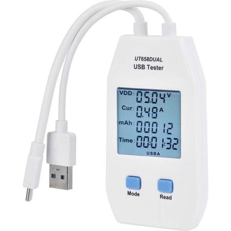Usb-lcd-tester, Mini-amperemeter-voltmeter-detektor, Digitales Ladegerät-kapazitätsmessgerät, Hochpräziser Batteriekapazitätsdetektor, Spannungsmonitor (ut658) Von Debuns
