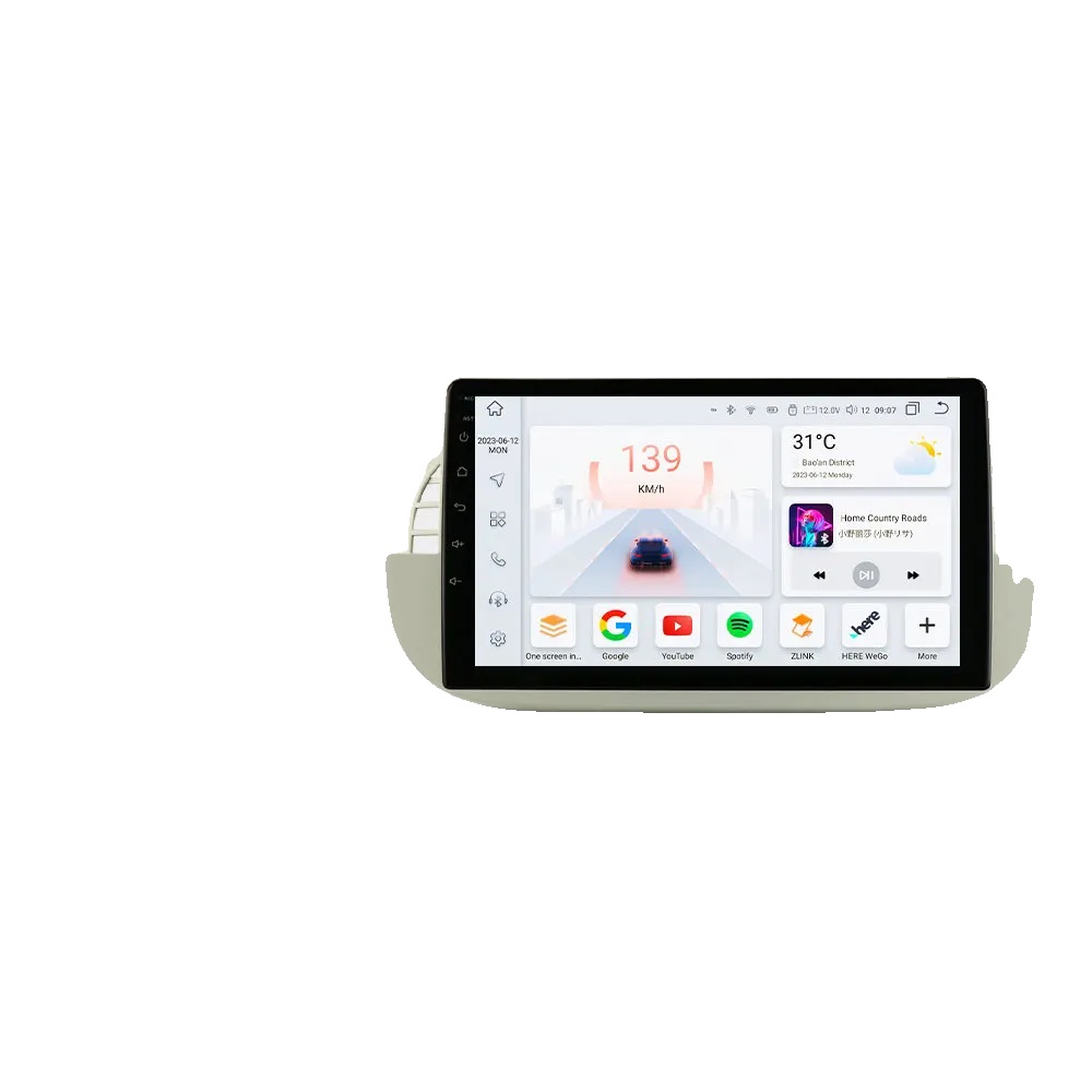 Autoradio, Multimedia-player, Navigationssystem, Kompatibel Mit Fiat 500 2007-2014, S4 Ai Ahdc2 Weiß