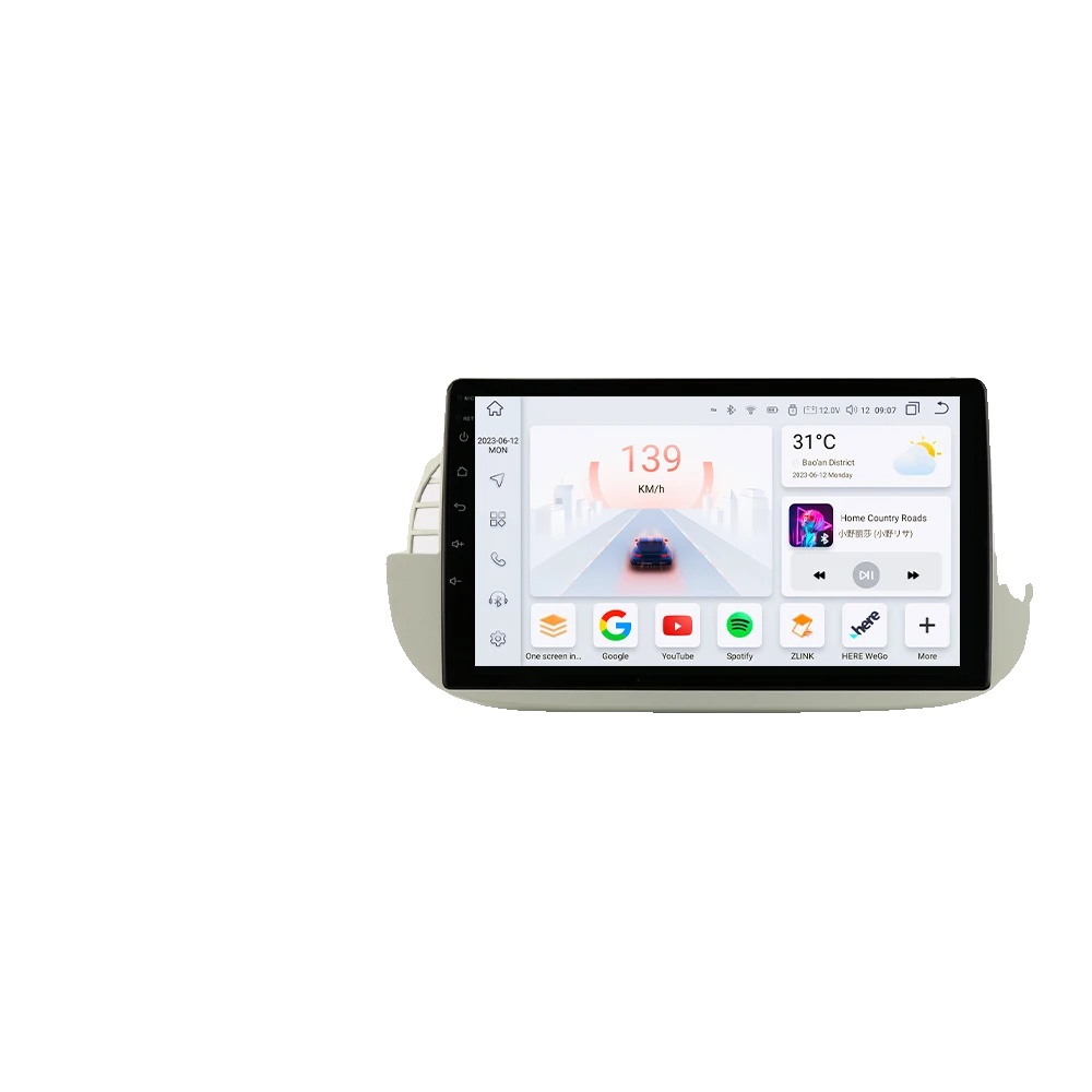 Autoradio, Multimedia-player, Navigationssystem, Kompatibel Mit Fiat 500 2007-2014, S8 (8kern 8g 128g) Weiß
