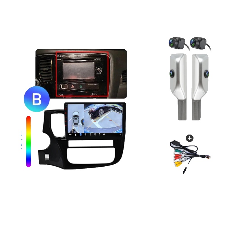Autoradio, Multimedia-unterstützung, Navigationssystem, Kompatibel Mit Mitsubishi Outlander 3 2012-2018, V9 Pro 360 Weiß (6gb-128gb) - B