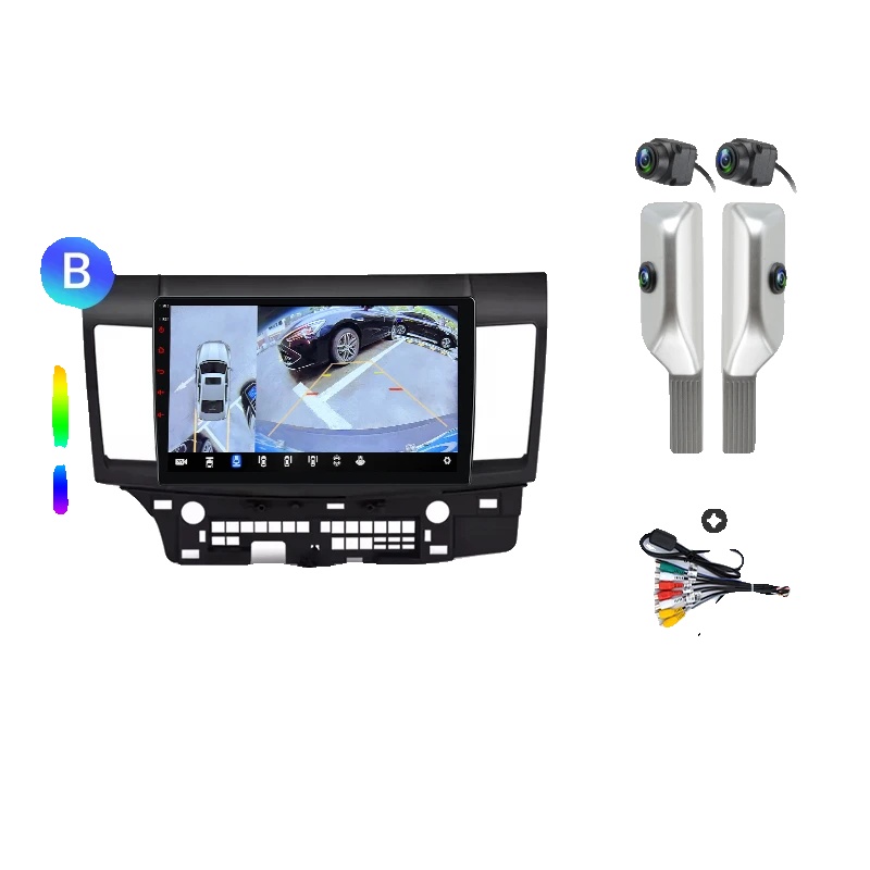 Autoradio, Touchscreen-schnittstelle, Navigationssystem, Kompatibel Mit Mitsubishi Lancer 2007-2013, V9 Pro 360 Weiß (6gb-128gb) - B