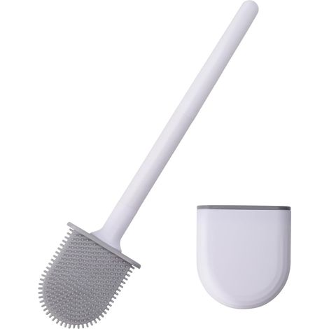 Wandmontierte Toilettenbürste Aus Edelstahl Und Silikon - Rutschfest Und Tropffrei - Schützende Toilettenreinigungsbürste - Toilettenpflegewerkzeug - Geeignet Für Wohnwagen Usw.