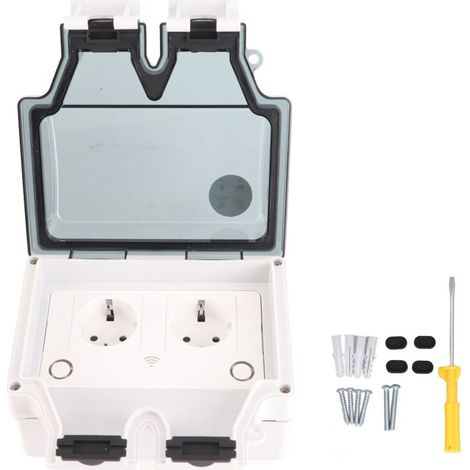 Wasserdichte Außensteckdose, 16a Ip66 Regensichere Wandsteckdose Mit Wlan-funktion, Typ 86, Eu-stecker 110-250v (snw-2sr)