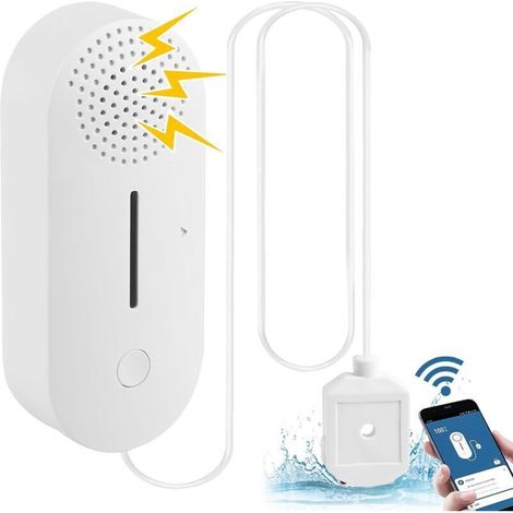 Wassermelder Mit Wlan-alarm Und Wasserstandssensor, Batteriebetriebener, Lauter Wassersensor (100 Db), Für Küchen, Keller, Spülbecken Und Fußböden, Von Debuns