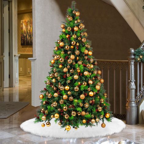 Weihnachtsbaumdecke – Weiße Tischdecke – Weihnachtsdekoration – 122 Cm – 1 Stück